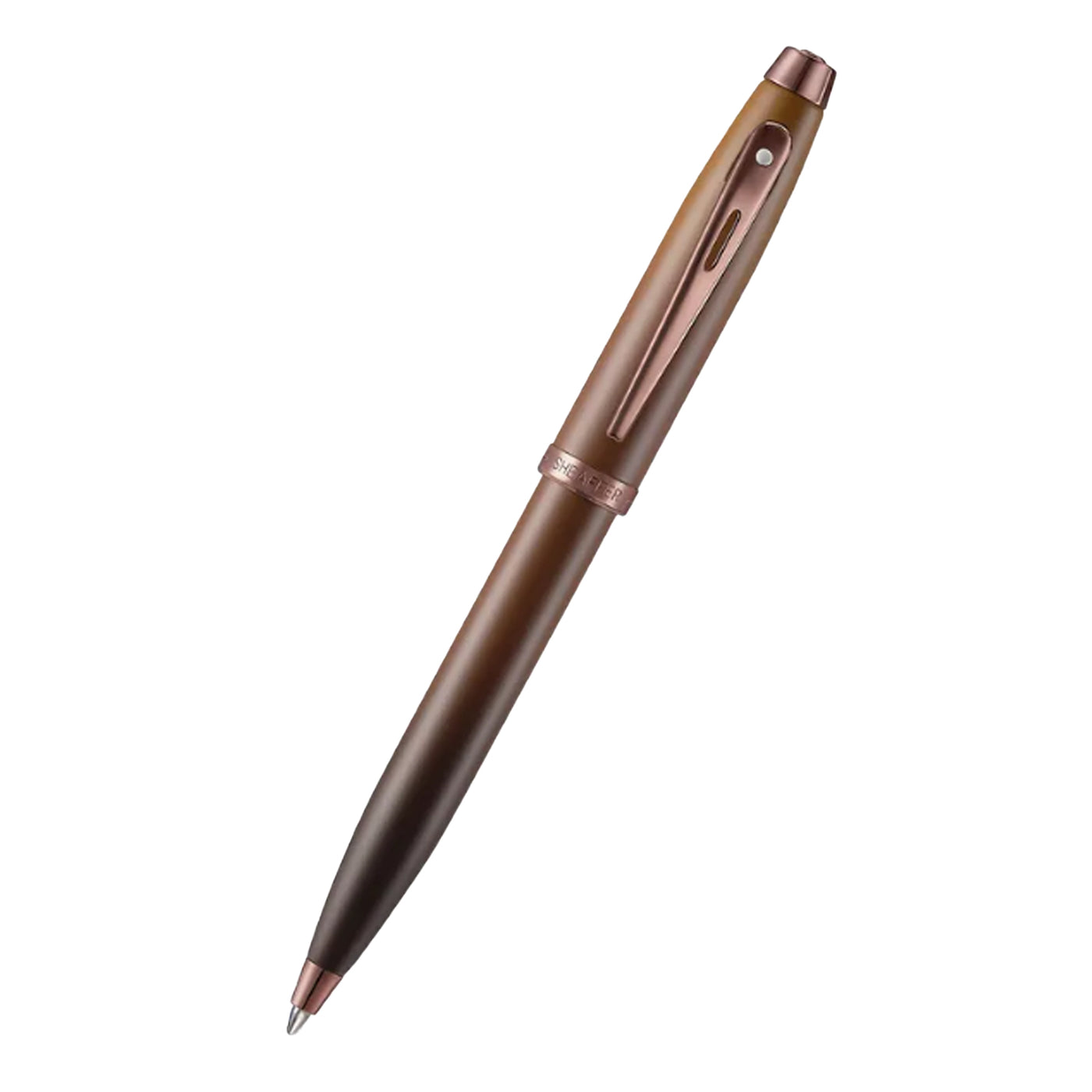 Sheaffer 9374 Gift Set - 100 Series Coffee Matte Brown Ball Pen with Brown Credit Card Holder