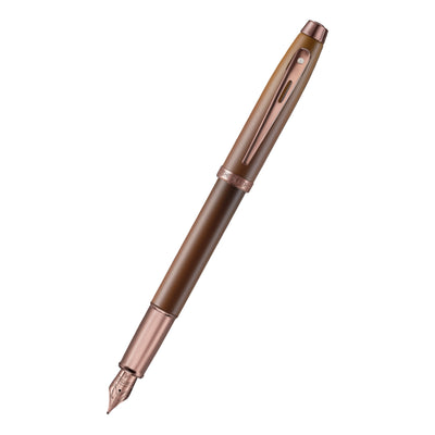 Sheaffer 9374 Gift Set - 100 Series Coffee Matte Brown (Medium) Fountain Pen with Coffee Scented Ink Bottle