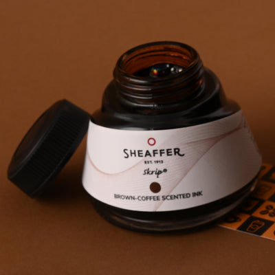 Sheaffer 9374 Gift Set - 100 Series Coffee Matte Brown (Medium) Fountain Pen with Coffee Scented Ink Bottle 3