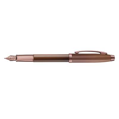 Sheaffer 9374 Gift Set - 100 Series Coffee Matte Brown (Medium) Fountain Pen with Coffee Scented Ink Bottle