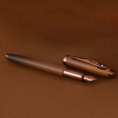 Sheaffer 9374 Gift Set - 100 Series Coffee Matte Brown (Medium) Fountain Pen with Coffee Scented Ink Bottle 4