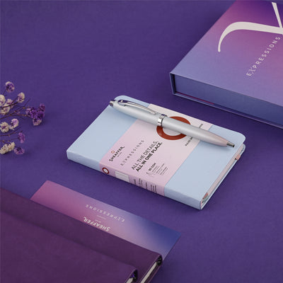 Sheaffer 9376 Gift Set - Expressions 100 Blue & Pink Pearlised Gradient Ball Pen with A6 Notebook 5