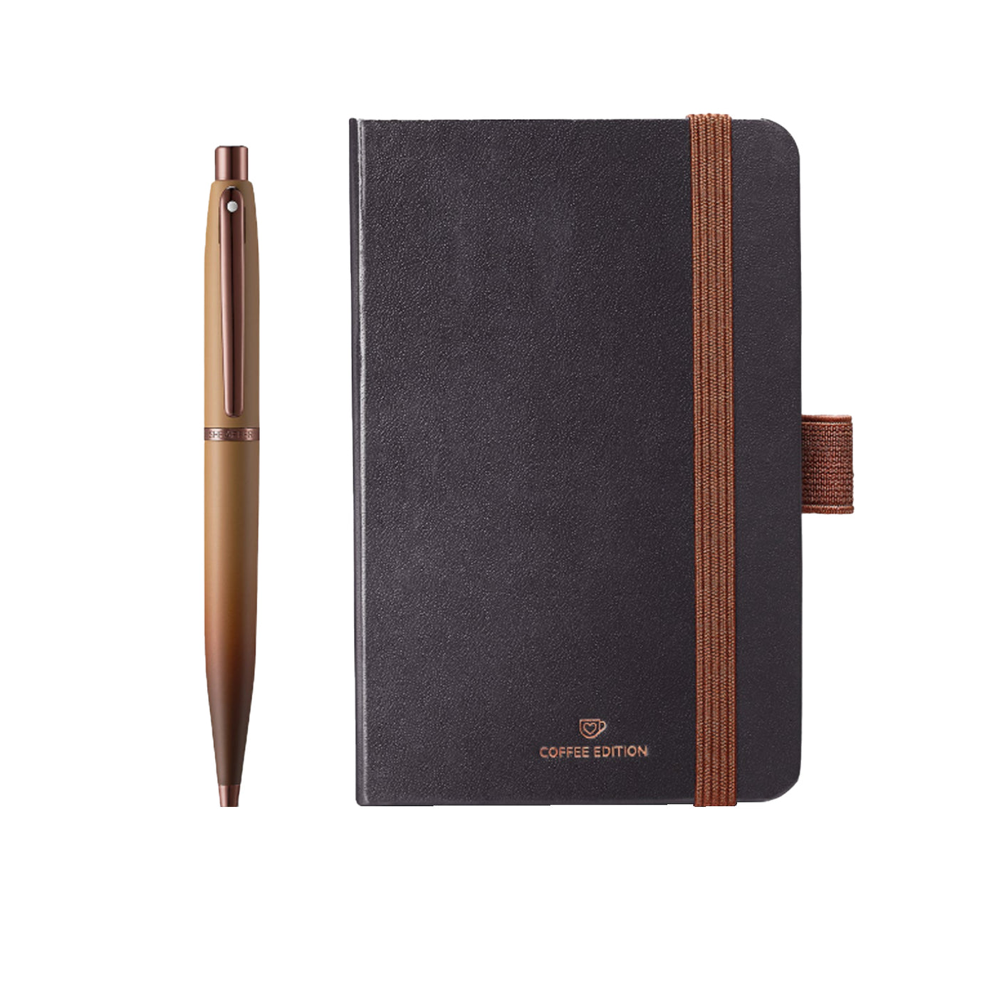 Sheaffer 9428 Gift Set - VFM Coffee Matte Brown Ball Pen with Brown A6 Notebook