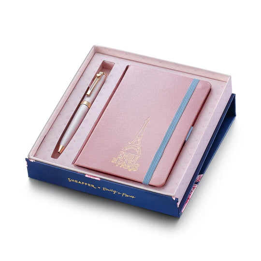 Sheaffer 9810 Emily in Paris Gift Set - Prelude Mini Pastel Pink Ball Pen with Pink Small Notebook