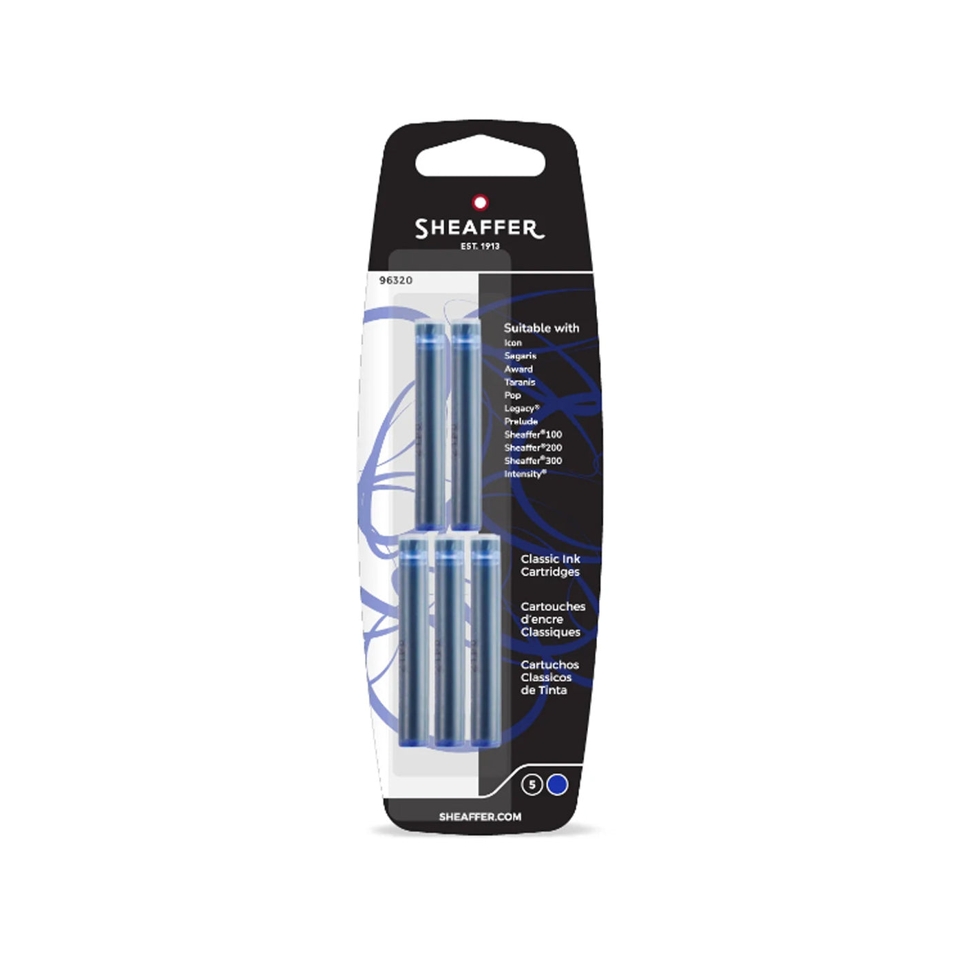 Sheaffer Classic Ink Cartridge Pack of 5 - Blue 1