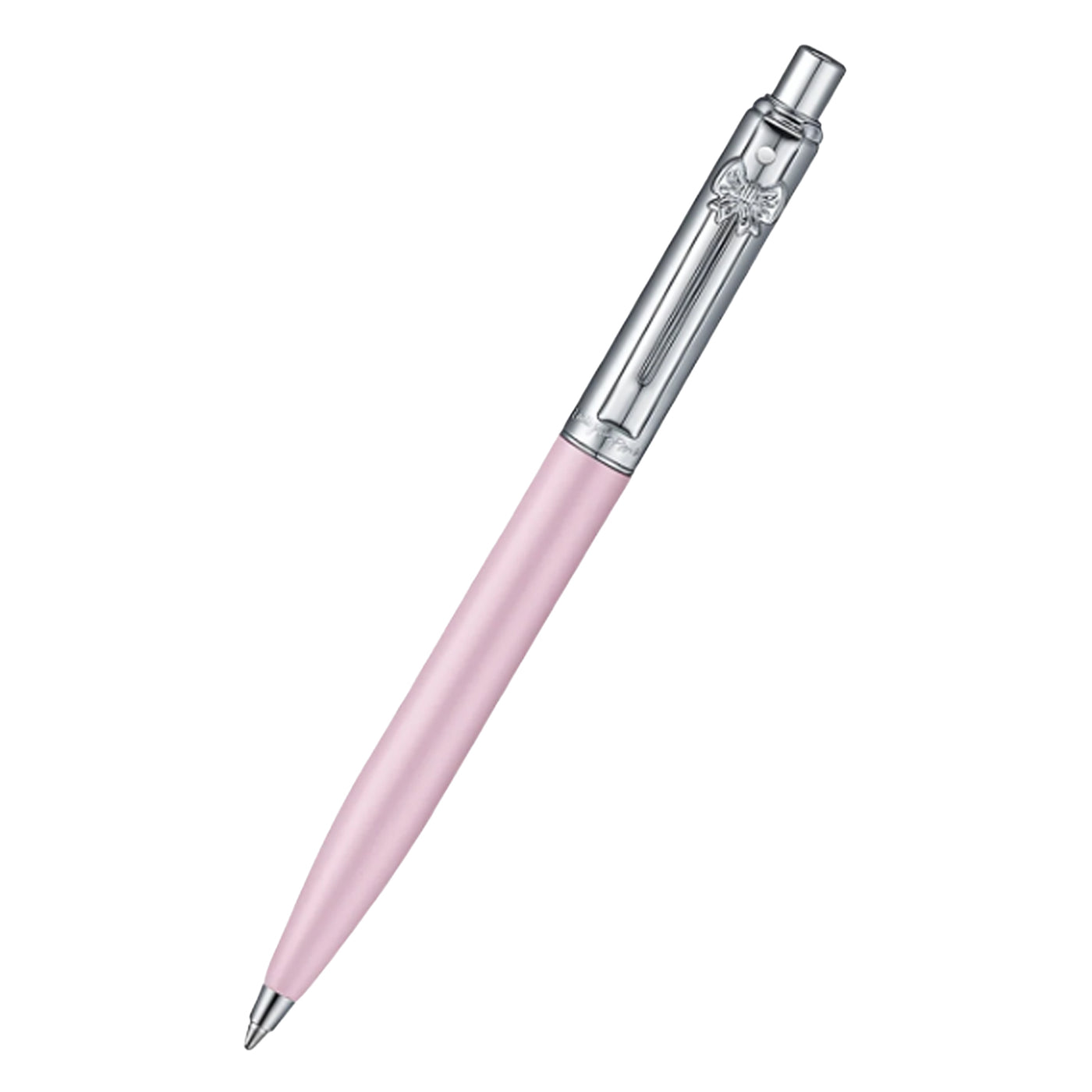 Sheaffer Emily in Paris Sentinel Ball Pen with Bow Shaped Clip Emblem - Matte Pink & Chrome