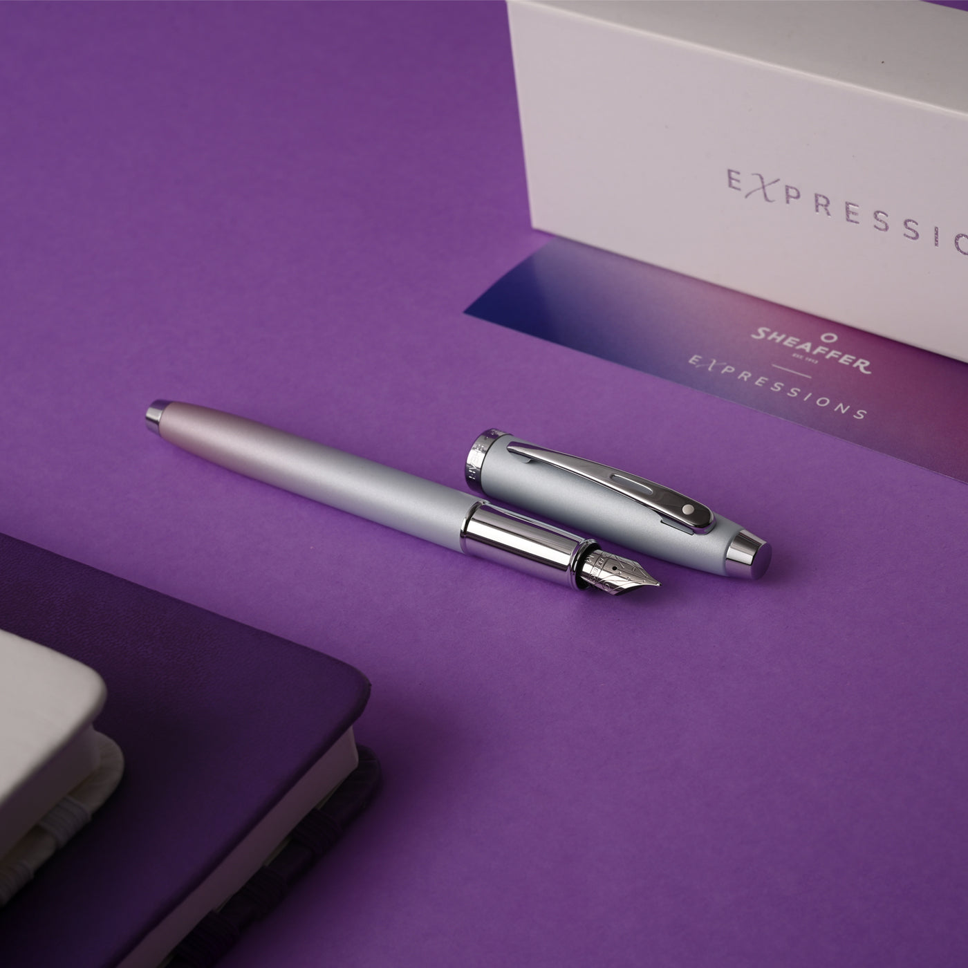 Sheaffer Expressions 100 Fountain Pen - Blue & Pink Pearlised Gradient CT 10