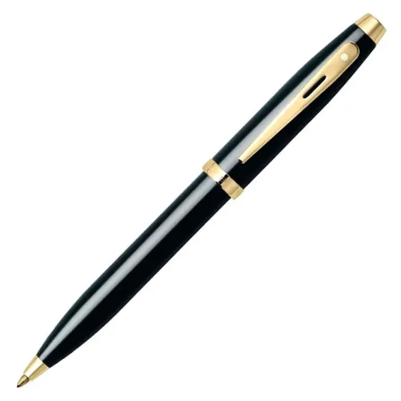 Sheaffer Gift Set - 100 Series Glossy Black GT Ball Pen with Gold Table Clock 2