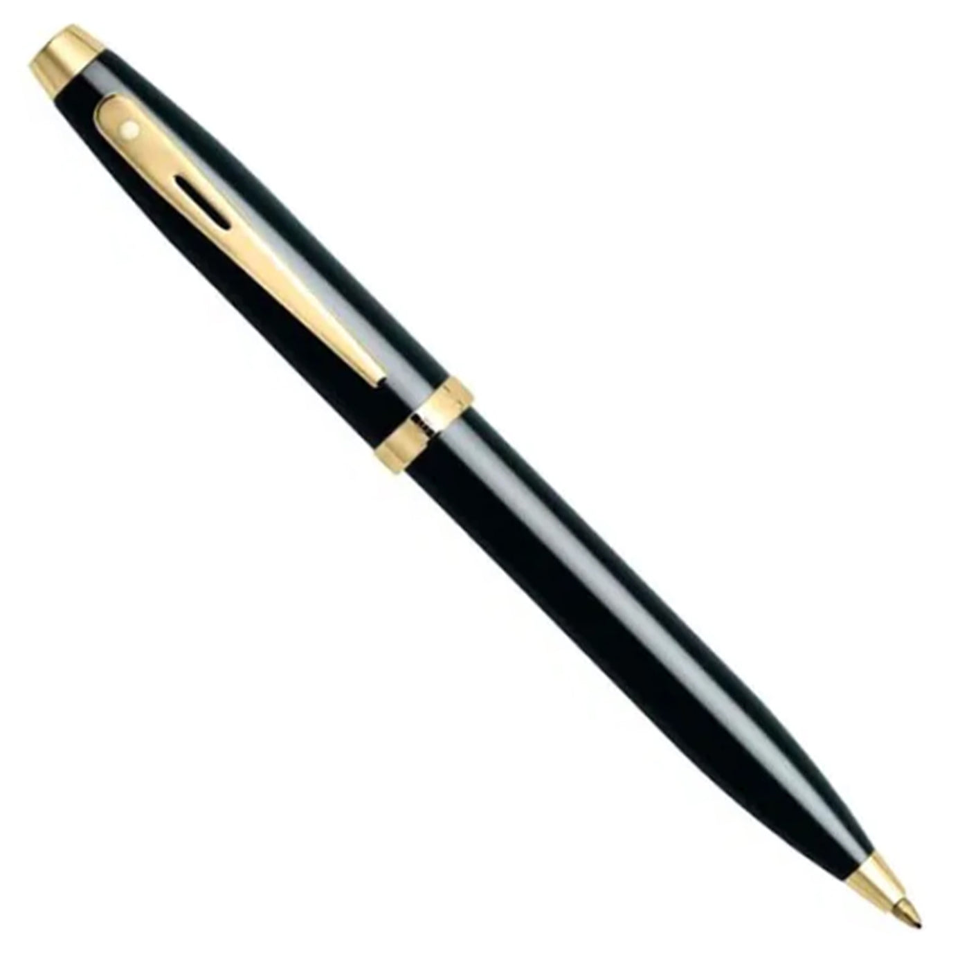 Sheaffer Gift Set - 100 Series Glossy Black GT Ball Pen with Gold Table Clock 3