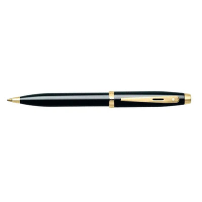 Sheaffer Gift Set - 100 Series Glossy Black GT Ball Pen with Gold Table Clock 4