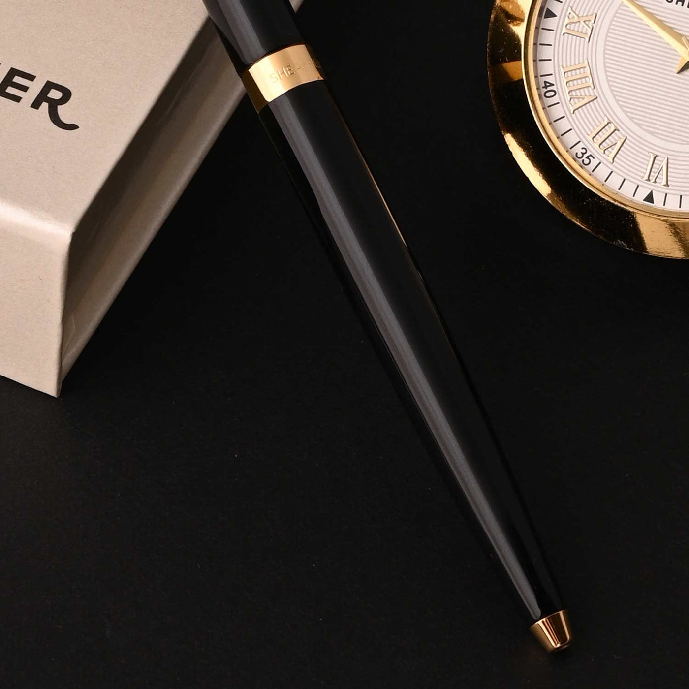 Sheaffer Gift Set - Sagaris Black Ball Pen with Gold Table Clock 2
