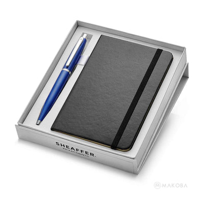 Sheaffer Gift Set - VFM Blue Ball Pen with A6 Black Notebook 1