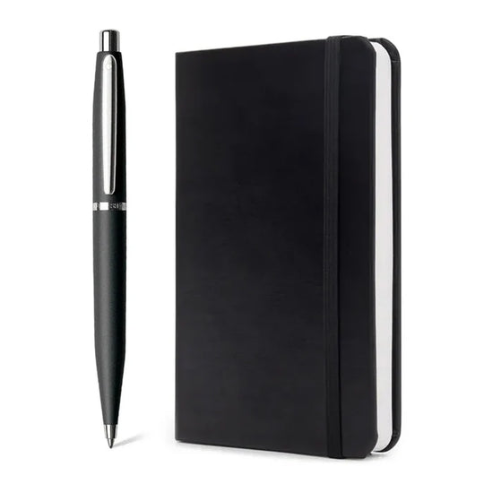 Sheaffer Gift Set - VFM Matte Black CT Ball Pen with A5 Black Notebook