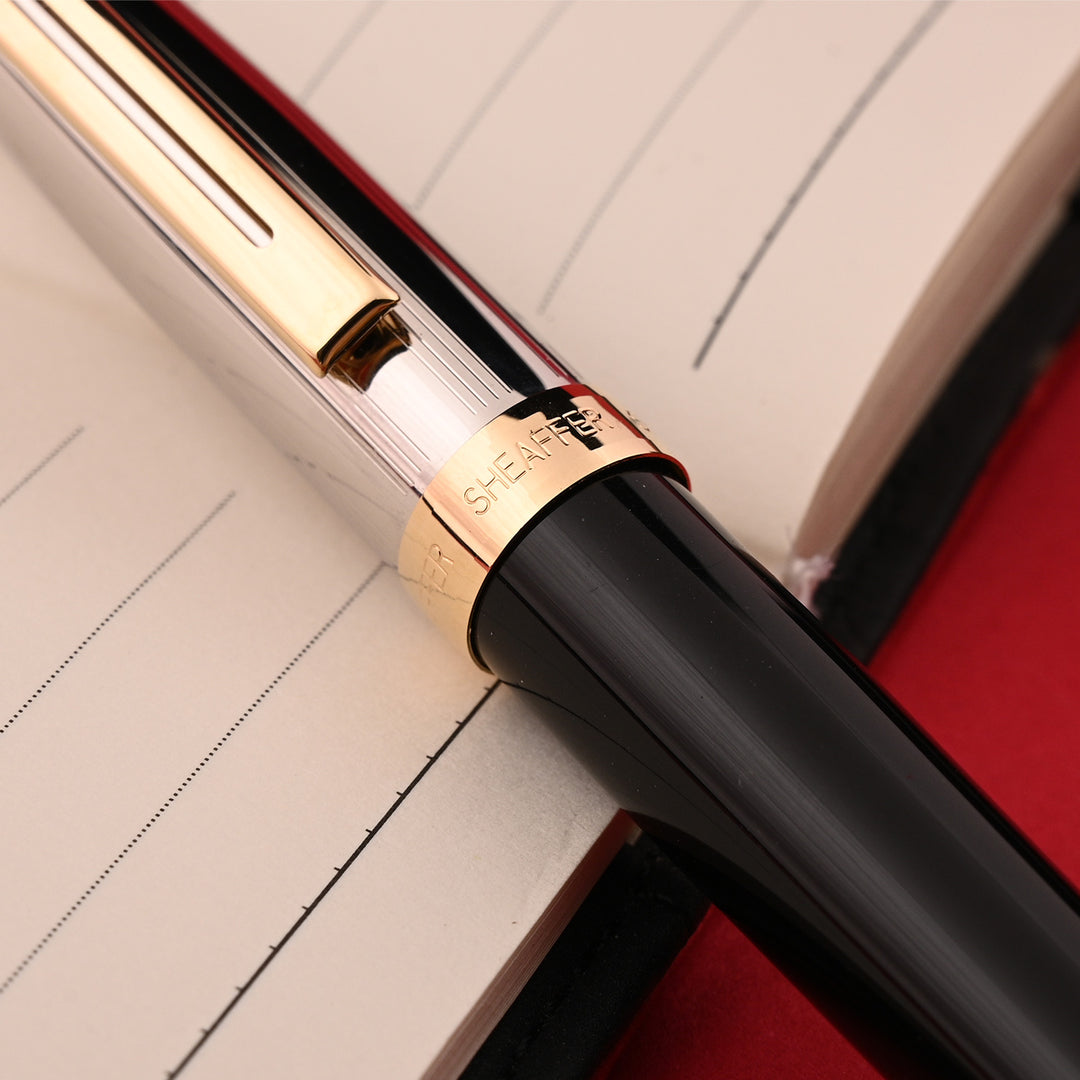 Sheaffer Füllhalter Prelude – Schwarzer Lack, Palladium-Kappe, 22 Kt. Gold-Applikationen