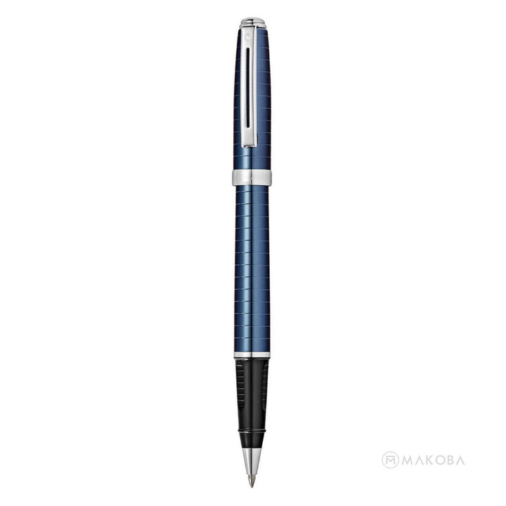 Stylo Roller Sheaffer Prelude - Finition Bleu Foncé Art Déco - Encre Gel Fluide - Garantie à Vie