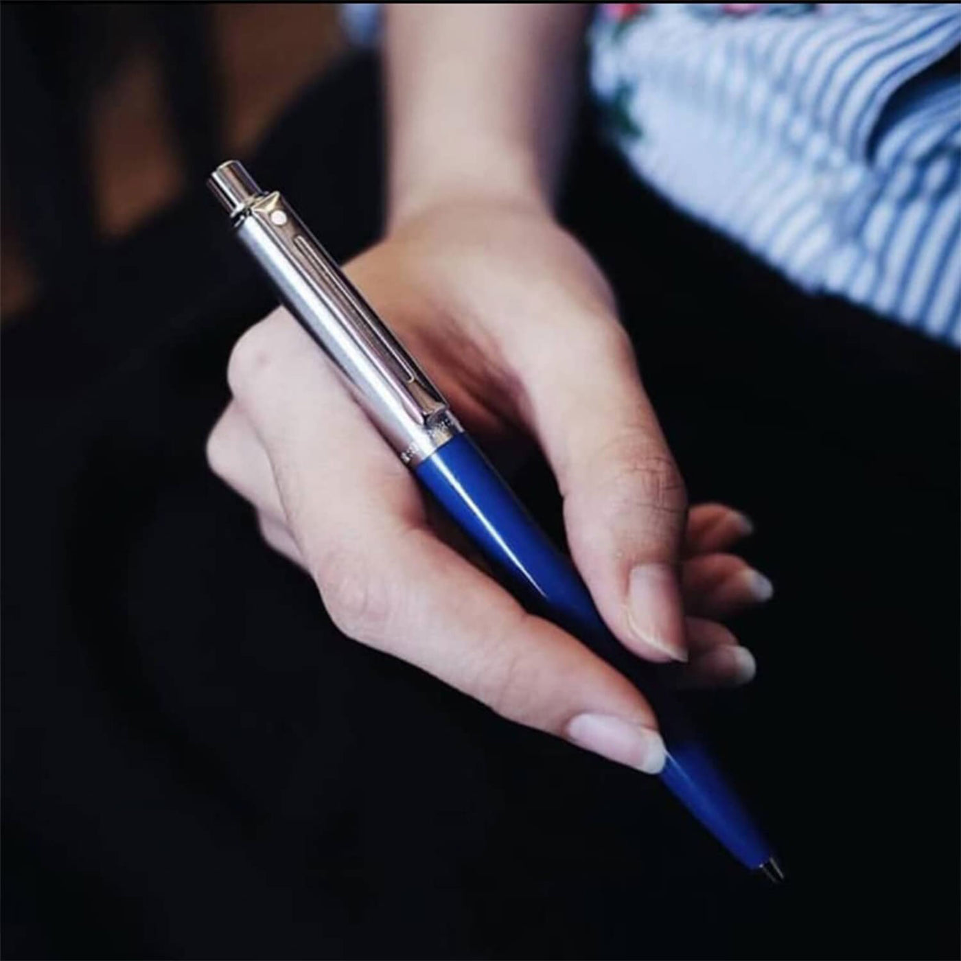 Sheaffer Sentinel Ball Pen - Blue & Brushed Chrome 8
