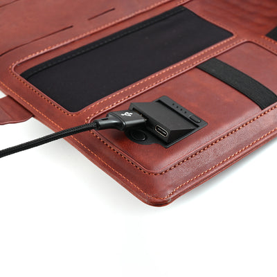 Sheaffer Superbook Organizer with Wireless Charging + 12000 mAh Powerbank and 16GB Pendrive - Brown 2