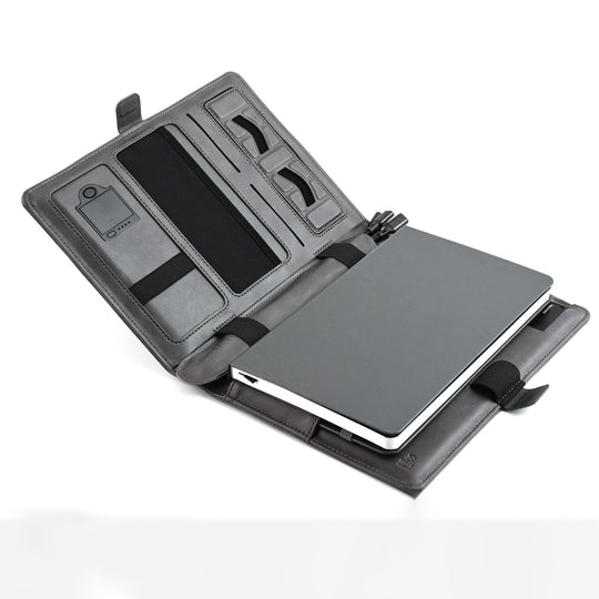 Sheaffer Superbook Organizer with Wireless Charging + 12000 mAh Powerbank and 32GB Pendrive - Grey