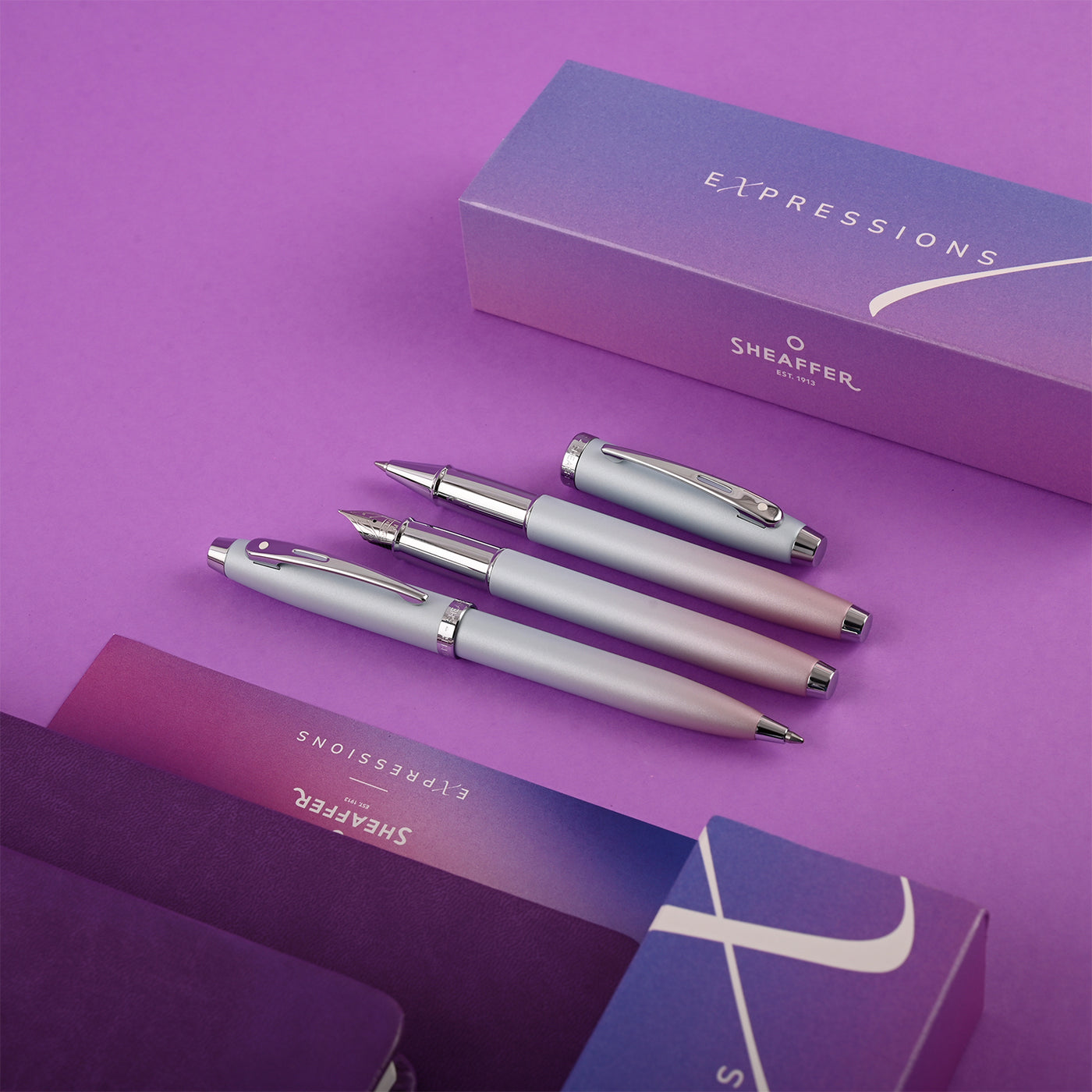 Sheaffer Expressions 100 Ball Pen - Blue & Pink Pearlised Gradient CT 9
