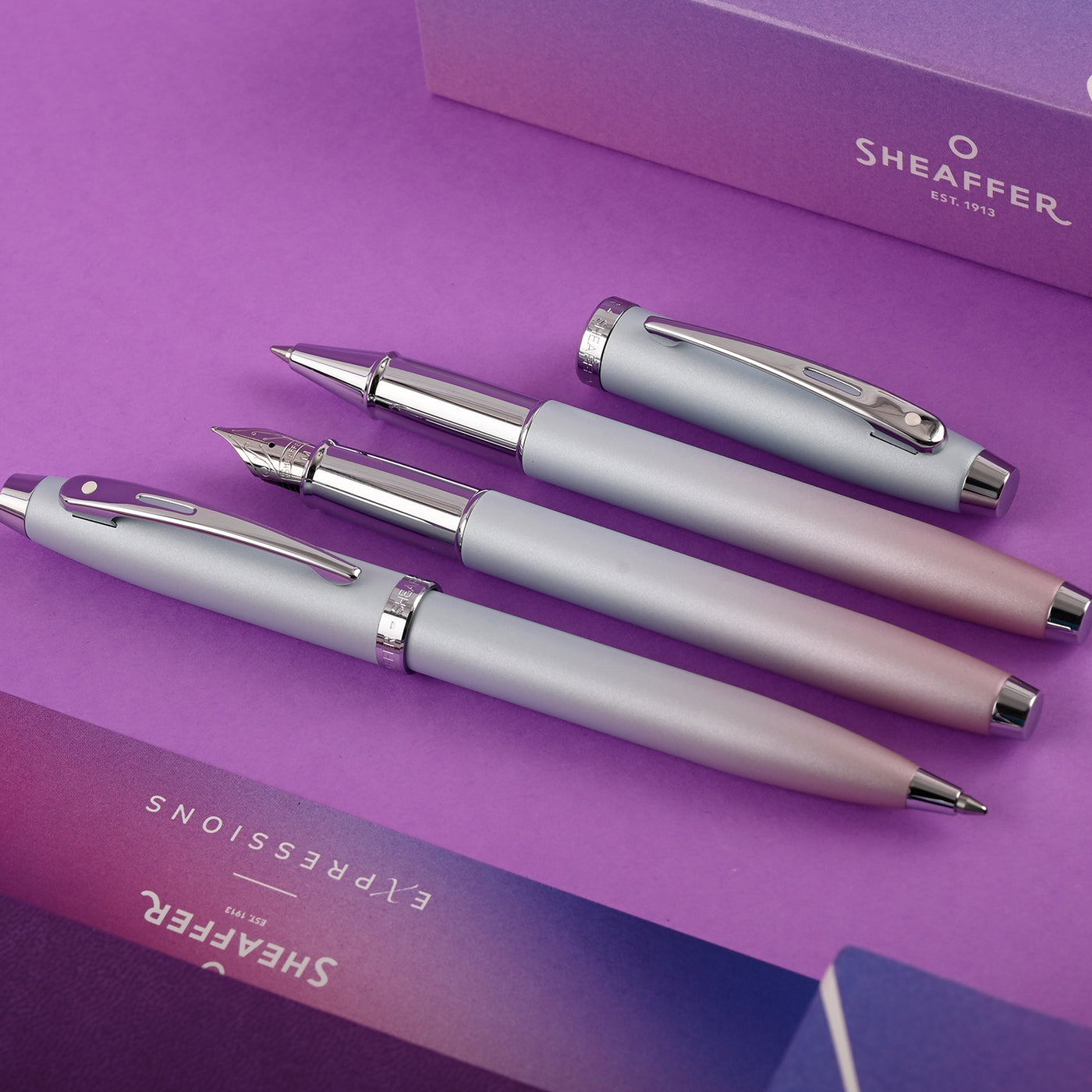 Sheaffer Expressions 100 Ball Pen - Blue & Pink Pearlised Gradient CT 11