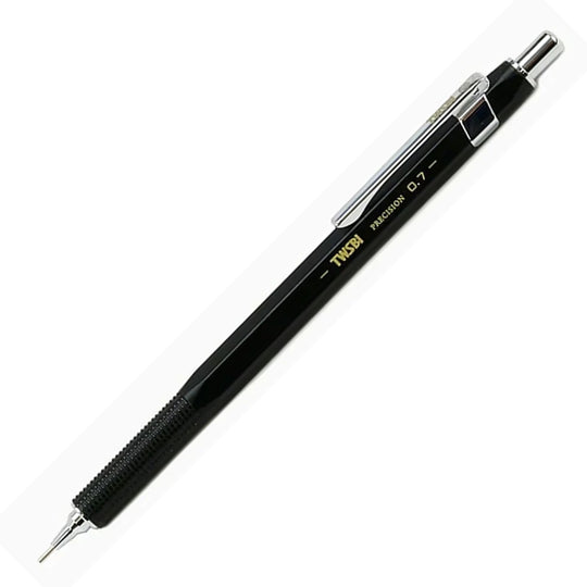 TWSBI Precision Retractable Pipe Mechanical Pencil, Black - 0.5mm