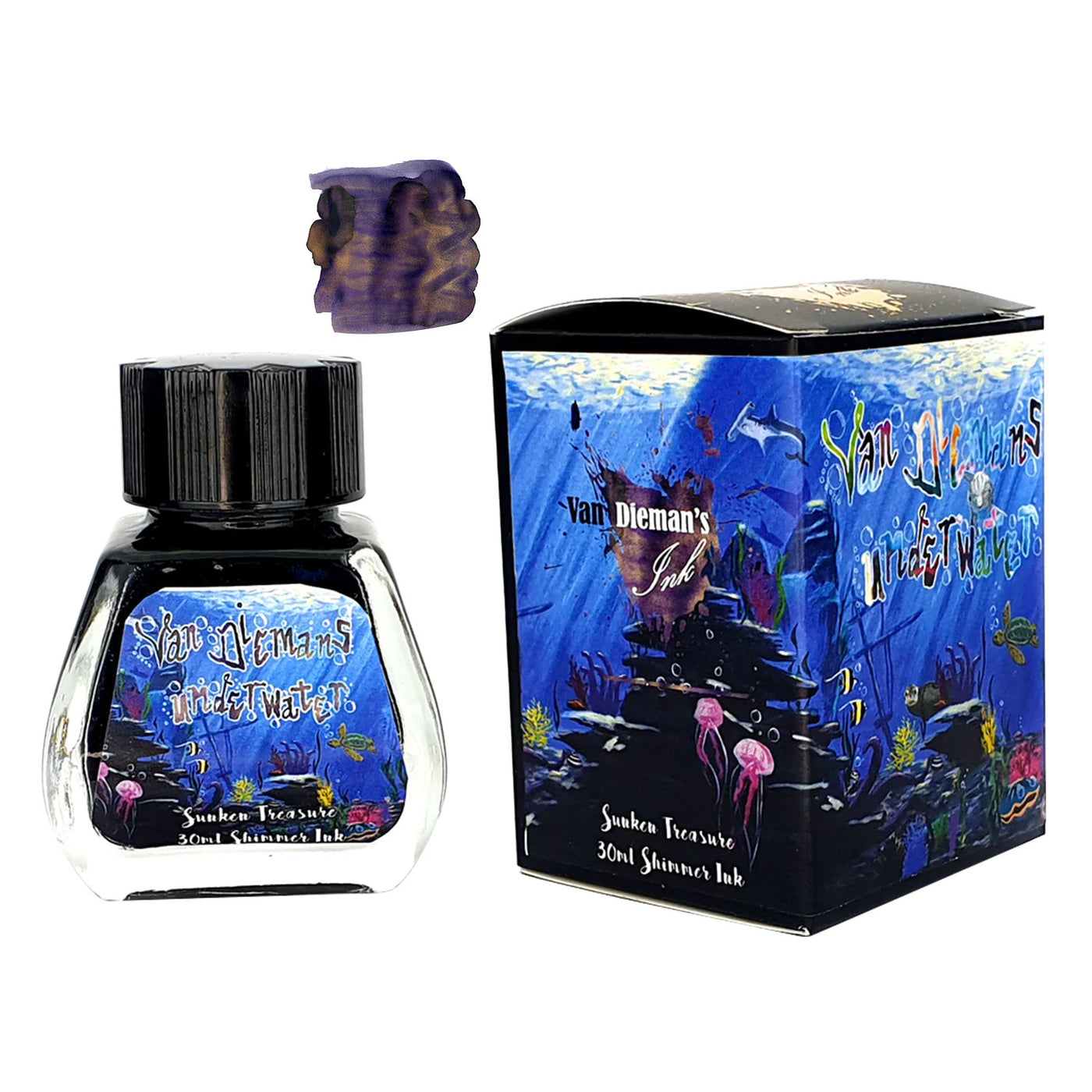 Van Dieman's Underwater Shimmer Ink Bottle Sunken Treasure - 30ml