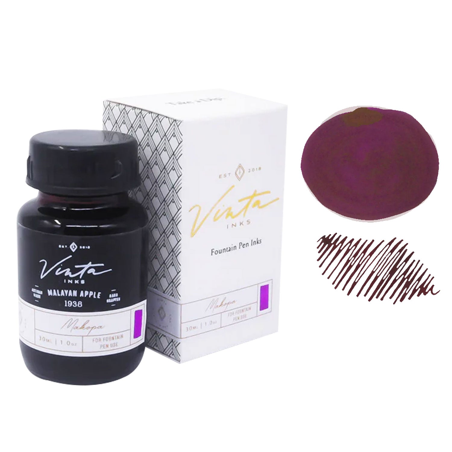 Vinta Heritage Collection Malayan Apple Ink Bottle, Purple - 30ml – Makoba