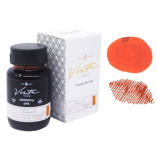 Vinta Heritage Collection Terracotta Ink Bottle, Orange - 30ml