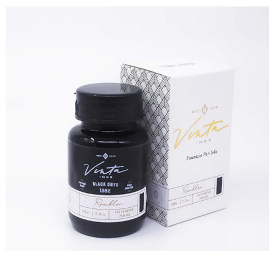 Vinta Heritage Collection Black Onyx Ink Bottle, Black - 30ml