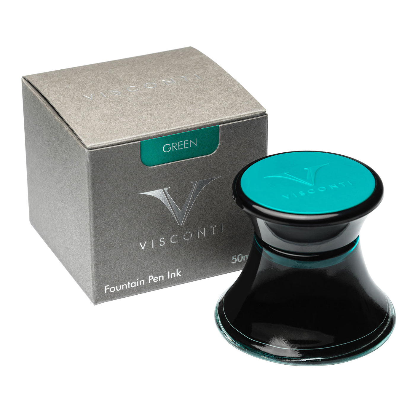 Visconti Glass Inkwell Green 50ml 1