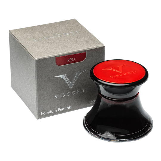 Visconti Glass Inkwell, Red - 50ml