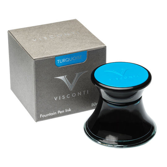 Visconti Glass Inkwell, Turquoise - 50ml