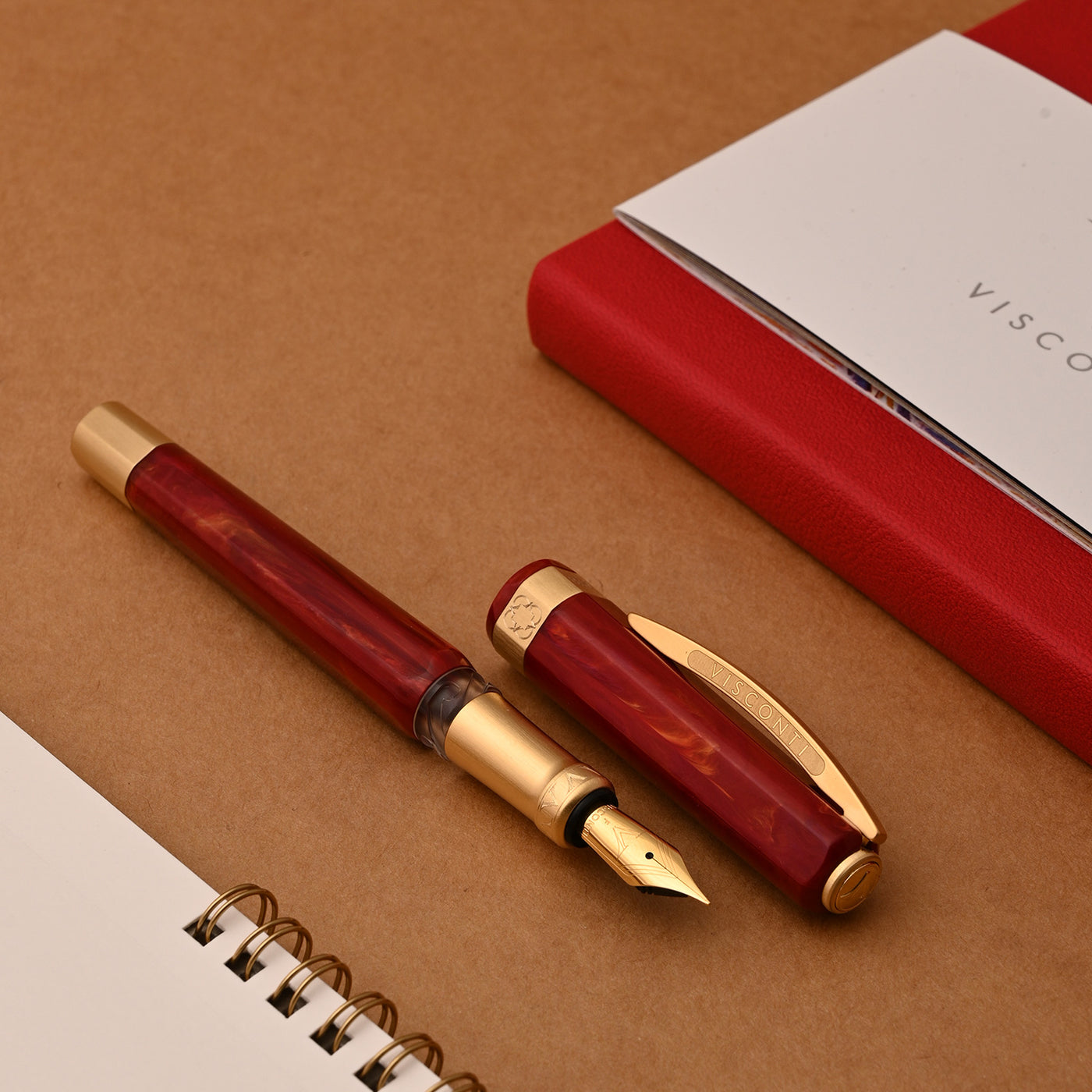 Visconti Opera Gold Fountain Pen - Red 6