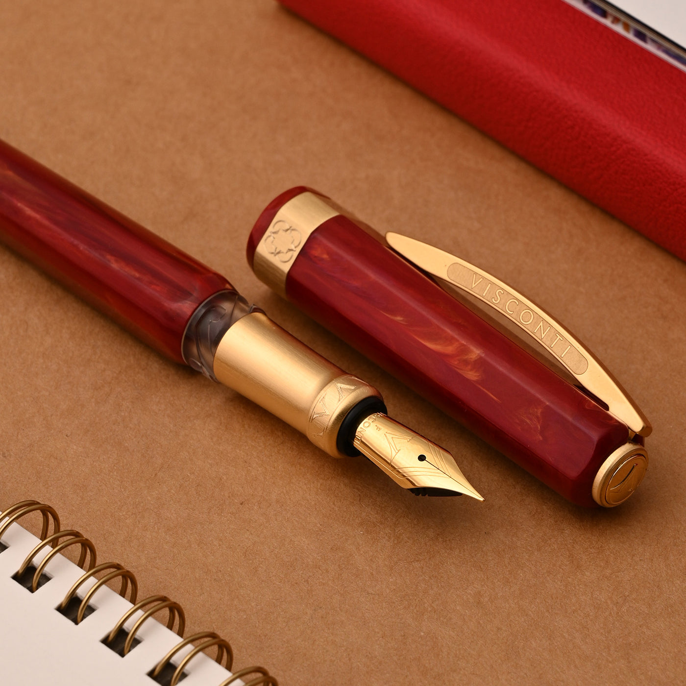 Visconti Opera Gold Fountain Pen - Red 7