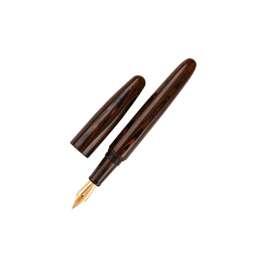 Wancher Dream True Ebonite Fountain Pen - Marble Brown