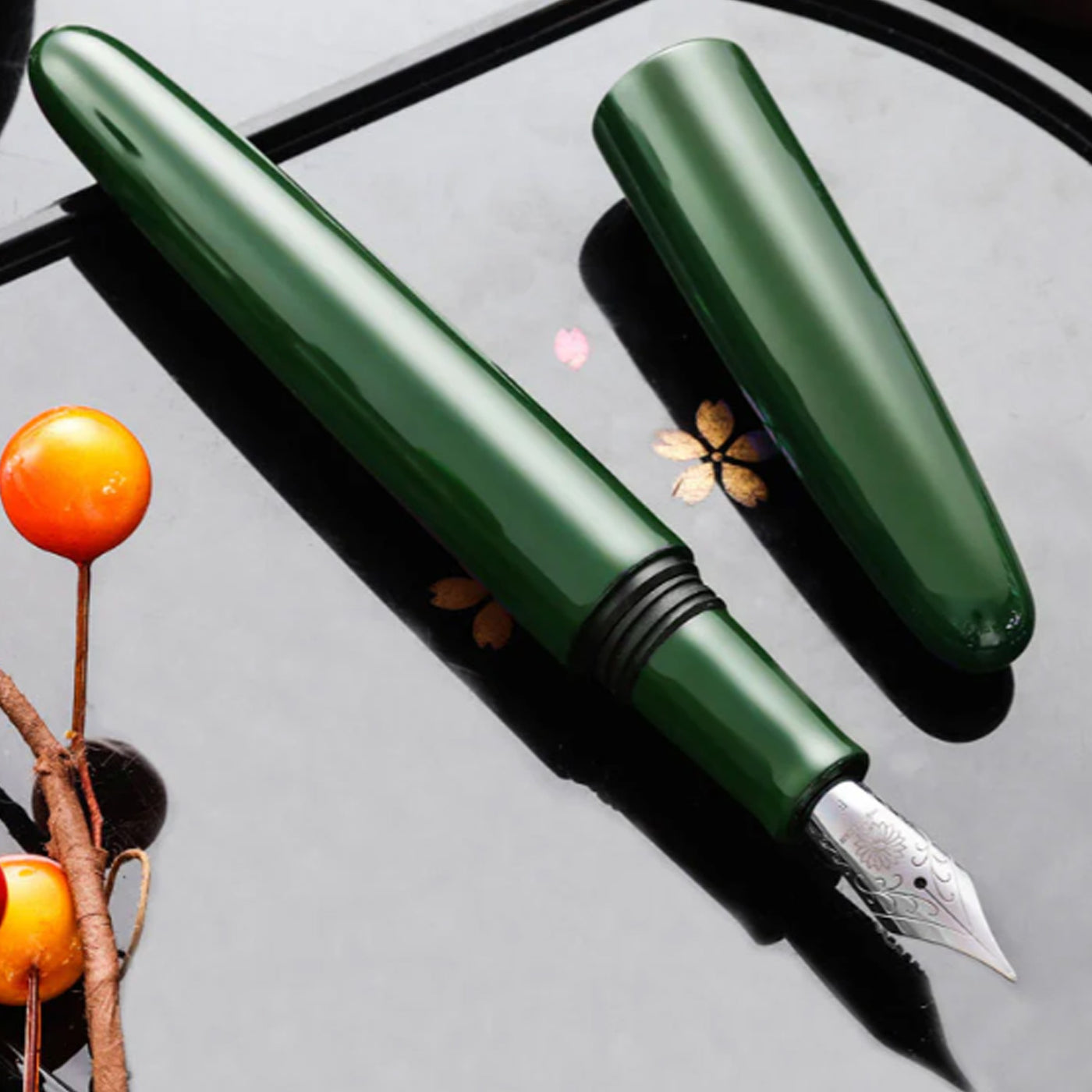 Wancher Dream True Urushi Fountain Pen - Green GT 1