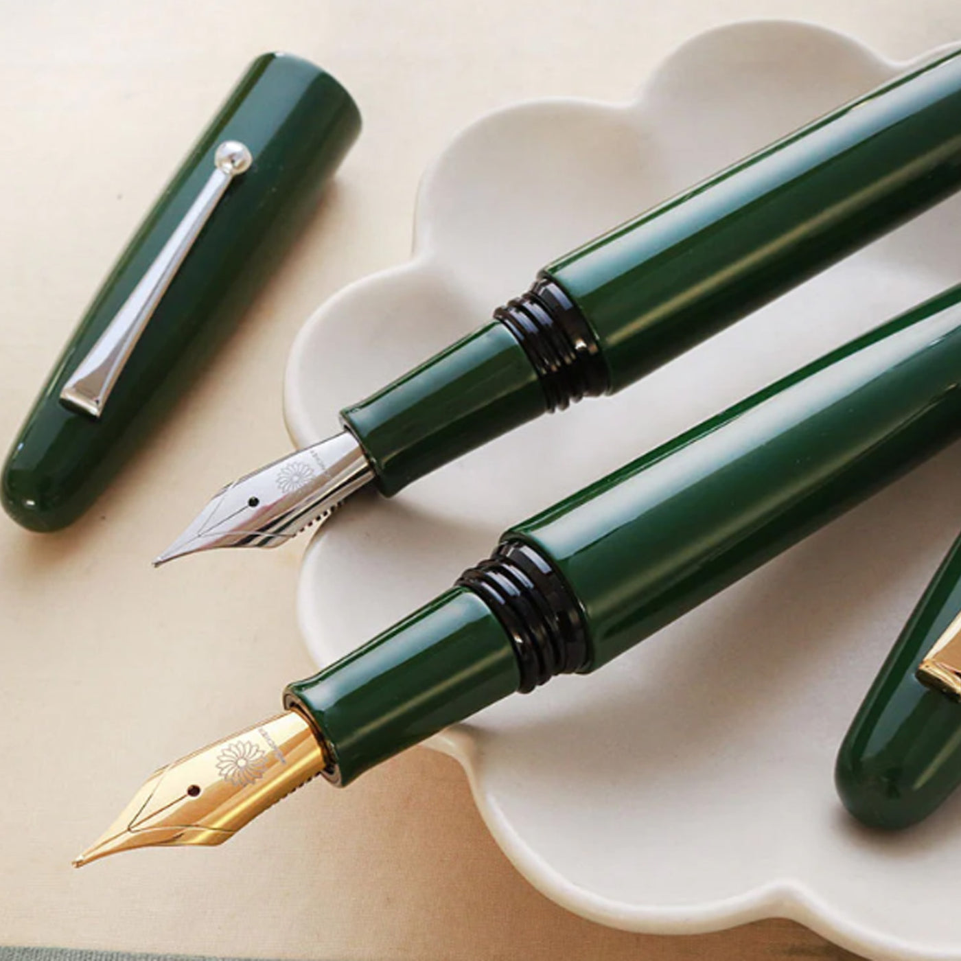 Wancher Dream True Urushi Fountain Pen - Green GT 3