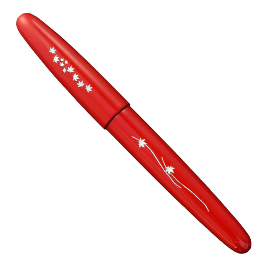 Wancher Dream Zogan Urushi Fountain Pen - Momiji Red GT