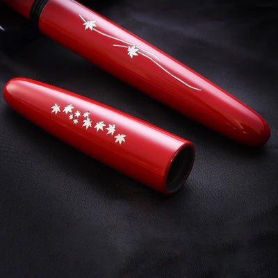 Wancher Dream Zogan Urushi Fountain Pen - Momiji Red GT 9