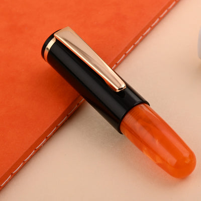 Wancher PuChiCo Fountain Pen - Black Chocolate Orange GT 6