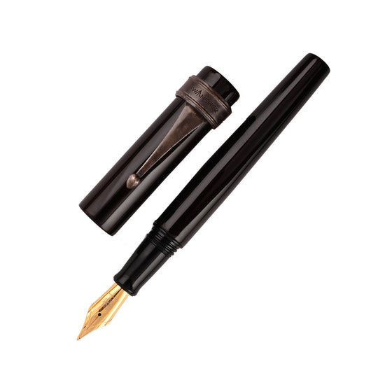 Wancher Sekai Aizu Urushi Fountain Pen - Ebony CT