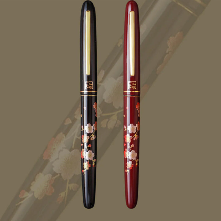 Wancher x Kuretake Kindai Maki-e Edazakura Fountain Pen - Black GT