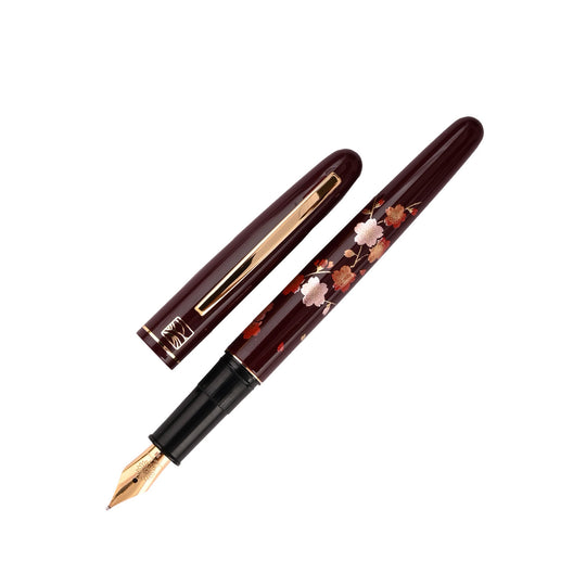 Wancher x Kuretake Kindai Maki-e Edazakura Fountain Pen - Red GT