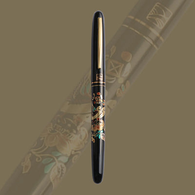 Wancher x Kuretake Kindai Maki-e Ganjucho Fountain Pen - Black GT 6