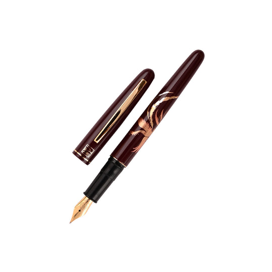 Wancher x Kuretake Kindai Maki-e Zuichou Houou Fountain Pen - Red GT