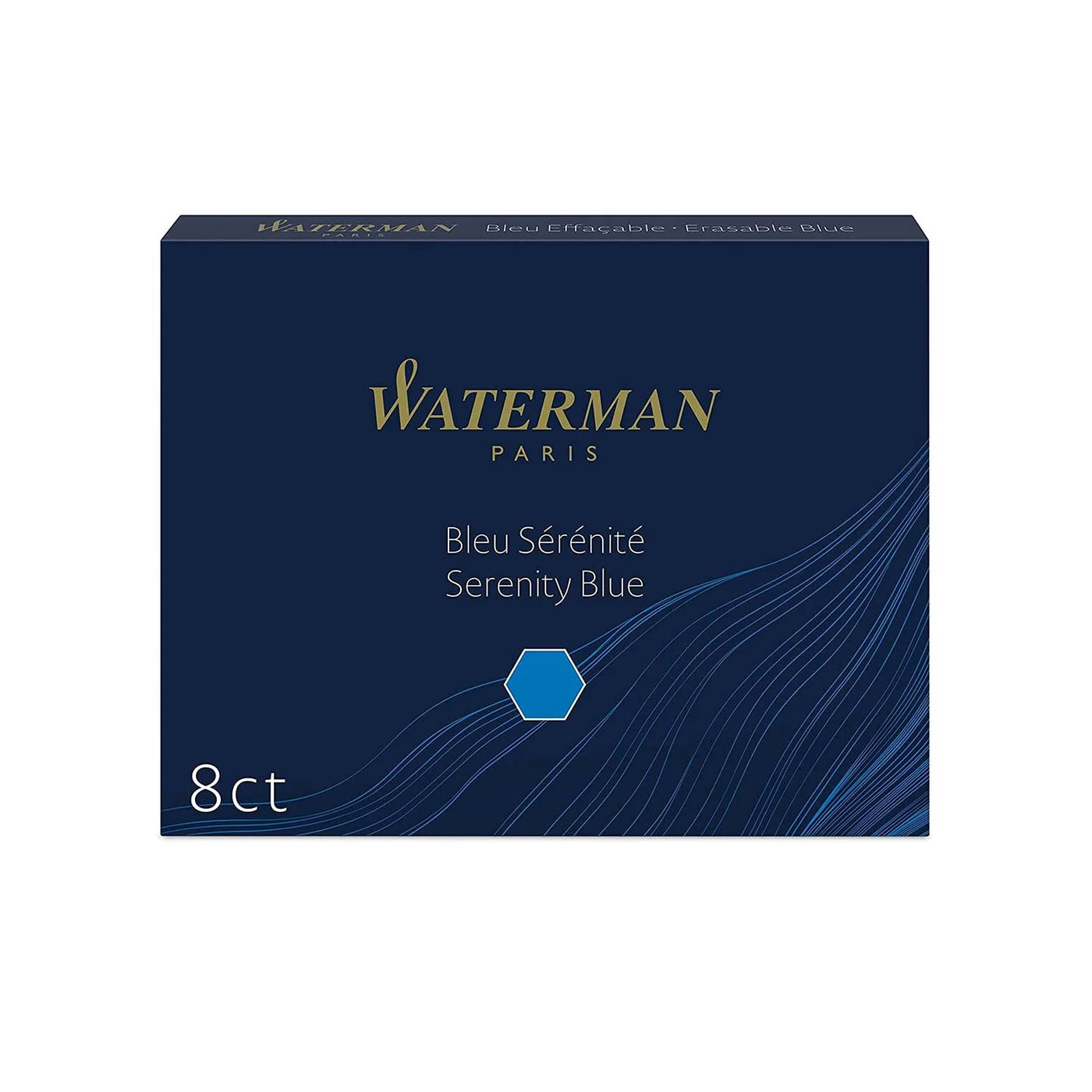 Waterman Long Ink Cartridge Pack of 8 - Serenity Blue
