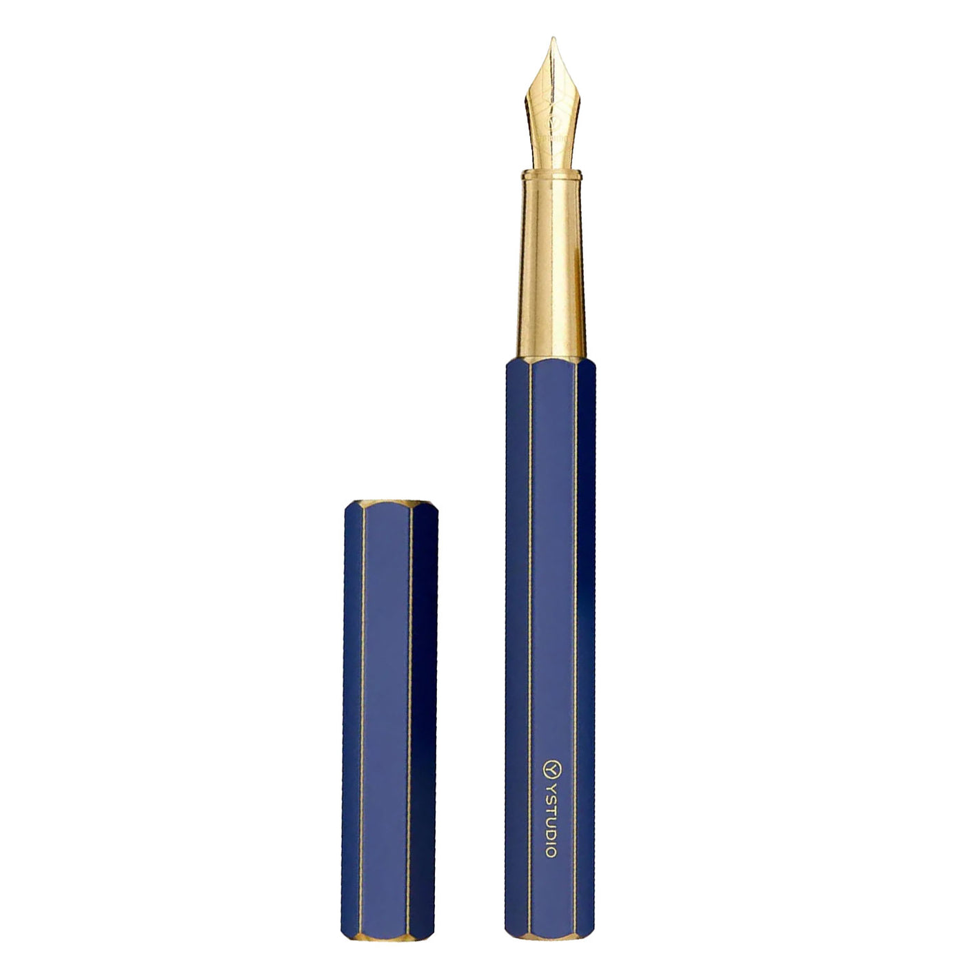 YSTUDIO Classic Revolve Fountain Pen Blue Steel Nib Image 2