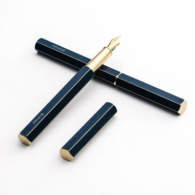 YSTUDIO Classic Revolve Fountain Pen Blue Steel Nib Image 3