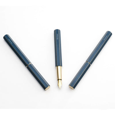 YSTUDIO Classic Revolve Fountain Pen Blue Steel Nib Image 6