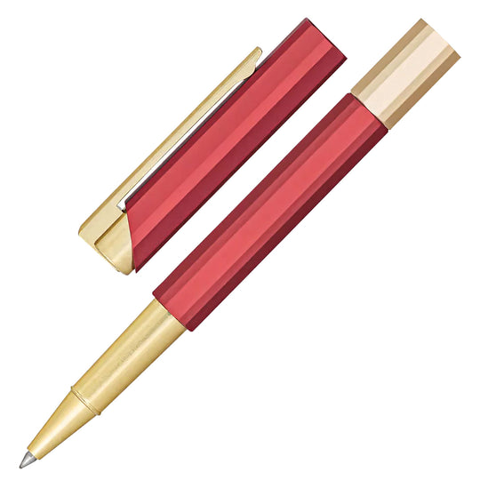 YSTUDIO Glamour Evolve - Bihex Roller Ball Pen, Marsala (Red)